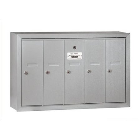 SALSBURY INDUSTRIES Salsbury Industries 3505ASP Vertical Mailbox - 5 Doors - Aluminum - Surface Mounted - Private Access 3505ASP